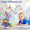 Baby Duck Toy Giocattolo musicale interattivo elettrico con luci e suoni Robot danzante Elementi spaziali per neonati Neonati Regali per bambini 240117