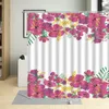 Rideaux de douche Thème de fleurs Rideau coloré Floral Plante Art Décor Design Tissu Polyester Salle de bain imperméable avec 12 crochets