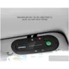 Bluetooth Car Kit Sun Visor Speaker Phone Mp3 Music Player Wireless Hands Receiver Charger 20Pcs Drop Delivery Automobiles Motorcycles Dhwmh