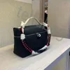 Loro Piano Bag Женская сумка 2024 Осень/Зима Новый продукт Корейский Интернет Красный контрастный холст Широкий плечевой ремень Ведро с одним плечом высокого качества