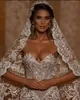 Luxury Strapless Mermaid Wedding Dresses Rhinestone Sequins Bridal Gowns See Through Sleeveless Bride Sweep Train Dresses Custom Made