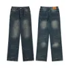 GTS Sonbahar Yeni Amerikan kot pantolon yıkanmış Instagram Drop Düz bacak kot erkeklerin gevşek vintage kot pantolon
