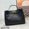 Venetaabottegas Fashion Designer Shopping Bags Andiamo Medium Tote Bag Women Shoulder Bag Woven Calf Leather Fashion Crossbody Bag High Quality Handbags