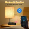 Relógios de mesa de mesa Abajur de cabeceira com Bluetooth e função de despertador Tecido Music Player Abajur de mesa de três cores ajustado para sala de estar YQ240118