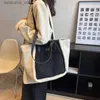 Einkaufstaschen Damen Casual Hohe Kapazität Handtasche für Frauen Totes 2024 Winter Große Stoff Shopper Einkaufstasche Weibliche Stoff Schulter seitentasche Q240118