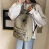 Sacos escolares personalizados meninas mochila inverno puffer jaqueta estilo saco faculdade para baixo casaco treliça