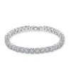 Mode 18 cm CZ tennis bracelet zircon perles hommes bracelet chaînes brin bracelets pour femme pulseiras bijoux argent cristal bracelets