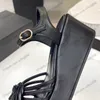 24ss Slingback da donna Scarpe eleganti firmate con zeppa e plateau Sandali da 6,5 cm Trama trapuntata Ciabatte Camelia Pelle di agnello con fibbia alla caviglia regolabile Scarpe per il tempo libero