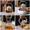 Dinnerware Sets Healthy Tea Pot Kettle Infuser For Loose Leaf Glass Teapot With Infusers Leaves