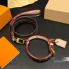 Designer bloem bedrukte lederen halsbanden voor honden riemen merk stalen metalen hardware vrouwen verstelbare blet chokers