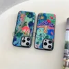 Custodie per cellulari Custodia in silicone di lusso per iPhone 15 14 13 12 11 Pro Max Plus Cartoon Lavoro manuale Graffiti Bradipo Leopard Chic Cute Glitter Cover J240118