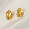 Studörhängen moderna smycken metallisk glänsande slät yta geometrisk guldfärg för kvinnliga kvinnliga gåva droppe