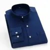 Chemises décontractées pour hommes Mode à manches longues Col montant Casual Robe Chemise Oxford Coton Classique Standard-Fit Solid Business Camisa