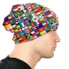 Berets 60 bandeiras dos países mundo crânios gorros bonés inverno quente tricô chapéu rua presente bonnet chapéus boné de esqui