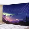 Tapisseries Forêt tapisserie étoilée feu de joie ciel nocturne galaxie paysage tenture murale chambre dortoir salon fond décorationvaiduryd