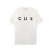 Algodão Cel Pure Classic Chest Letter impresso de camiseta masculina e feminina versátil solto de mangas curtas de mangas curtas