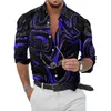 Men's Casual Shirts Print Men Blouse Button Down Dressy Fitness Formal Holiday Lapel Long Sleeve Muscle Performance Printed Fashon