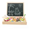 Деревянная многофункциональная детская головоломка с животными, магнитная доска для рисования, доска для обучения, обучающие игрушки для детей 240117