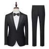 Abiti da uomo Uomo d'affari Set 2 pezzi Risvolto giacca giacca pantaloni papillon tailleur pantalone formale festa smoking da sposa Disponibile