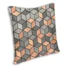 Pillow Concrete And Copper Cubes Cover 45x45 Home Decor Print Abstract Geometric Pattern Throw For Car Two Side