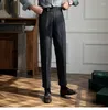 Herenbroeken Hoge kwaliteit broek voor mannen Kantoor Mannen Business Casual Britse sociale Club-outfits Pantalones Hombre 3 kleuren