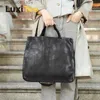 Einkaufstaschen Vintage Totes Damen Schultasche Herren Echtes Leder Arbeitstaschen Große Kapazität Umhängetasche Casual Messenger Bags Einkaufshandtaschen Q240118