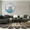 Wall Clocks Sailboat On Sea Silent Clock Large Size Simple Personality Modern Design Metal Movement For Decor