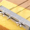 Büyük boy üç çizgi paslanmaz çelik ayarlanabilir kek dilimleyici metal kesim alet ekmek pizza kesme makinesi mutfak Bakeware 240117