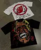 Homens camisetas American Gothic Punk Devil Cartoon Oversized T-shirt Masculino Y2K Street Retro Harajuku Solto Manga Curta Versátil T-shirt Womenyolq