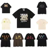 2024 갤러리 디자이너 Mens T 셔츠 셔츠 셔츠 여성 Tshirts 그래픽 티 핸드 페인트 인스 스플래시 레터 라운드 목 티셔츠