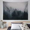 Wandtapijten Misty Forest Tree Natuurlijk landschap Tapestry Esthetische kamerdecoratie Muurhangende doek Groot formaat Nordic Home Decorvaiduryd