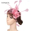 Baretten Lichtgroen Bruiloft Bruid Hoofdtooi Elegante Dames Haar Fascinators Accessoires Feest Diner Hoed Voor Pin Vrouwen