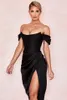 Casual jurken Effen zomerjurk Sling Open A-lijn Sexy lange bodycon Dameskleding Dames Off-shoulder Party Club Goth Rood