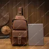 High quality Crazy Horse Skin Men's Chest Bag Trendy Brand Layer Cowhide Single Shoulder Crossbody Genuine Handmade Leather Casual Outdoor bags 10A+