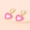 Studörhängen Post Alloy Drop-Oil Love Earring Women Girls Gifts Gold Plating Fashion Party Party Gift 2024 Style