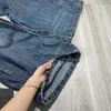 Jeans masculinos onda jeans homens mulheres azul luz lavada oversize denim trouserephemeralew