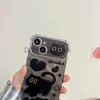 Mobiltelefonfodral för iPhone 15 Promax Case Luxury Cute Black Love Cat Phone Case för iPhone 14 13 12 11 Pro Max Sock Product Cover J240118