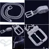 Buikkettingen 925 Sier Fl Diamond Taille Chain Belt Crystal Body Gold Hip Hop Persoonlijkheid Sieraden Mannen Dames Drop Delivery Dhzpj