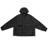 جاكيتات شارع Multibocket Mountain Hoodie Men يابون اليابانية Harajukuu Casual Cargo Fashion Black Coats Male 240117