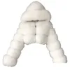 Futro dla kobiet sztuczne futro Wysokiej jakości futrzane krótkie przycięte faux płaszcze i kurtki kobiety puszysty płaszcz wierzchnia z kapturem kurtka zimowa kobieta DH5EQ