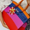 totaal handgemaakte draagtassen 35cm Speciaal op maat gemaakt epsomleer meer kleuren regenboogsplitsing luxe Designer handtas 10a spiegelkwaliteit tassen met oranje tassen