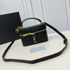 Vanity Box Bag Mini bolso de mano para mujer, bolso de maquillaje, bolso de cuero acolchado con asa superior, bolso cruzado de hombro, bolso de diseñador, soporte para lápiz labial cosmético, bolsas Sacoche