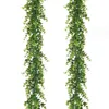 Dekorative Blumen, 1,8 m, künstliche Eukalyptus-Girlande, Zweigreben, grüne Blätter, Ratten-Faux-Kranz für Hochzeit, Hintergrund, Bogen, Zimmer, Garten