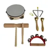 Log Percussion Instrument Set Toy Wooden Sand Hammer Drum Double Sound Tube Beginner Music Teaching Aids For Preschool Children 240117