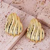 Stud Earrings Wave Shell Hypoallergenic Waterproof Cute Copper Metal Women's 18K Gold Plated Gift