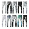 Jeans da uomo di alta qualità Uomo Donna Viola Designer Moda Distressed Strappato Bikers Denim Cargo per uomo Street Vendite dirette in fabbrica A013
