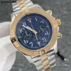 Роскошные мужские часы с циферблатом Breitlinx, синий японский кварцевый супер VK с хронографом, 45 мм, Avenger Hurricane, SEA1884, ремешок из нержавеющей стали, стекло Hardlex