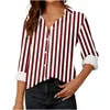 Women's Blouses Long Sleeve Shirts Lady Lapel Striped Printed Blouse Elegant Top XXL Office Wear For Women Professional Button Up Shirt