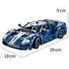 Blocks 2023 Technical MOC 42154 Forded GT Muscle Sports Car Building Block Model Racing Vehicle Assemble Toy Bricks for Kids Adult GiftL231223