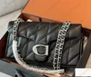 Mujeres acolchadas Tabby 25 bolsa Coa Tabbys Bolsas de alta calidad en forma de C Plata Negro Oro Bolso Axila Cartera Damas Hombro Crossbody Tote Caviar Satchels Dhgate